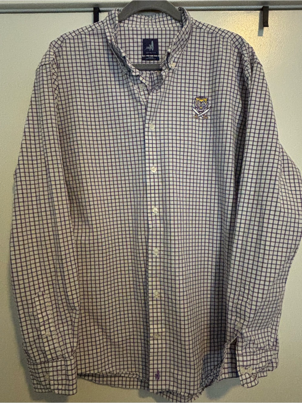 Johnnie-O bengals and bandits LSU button up dress shirt size XL